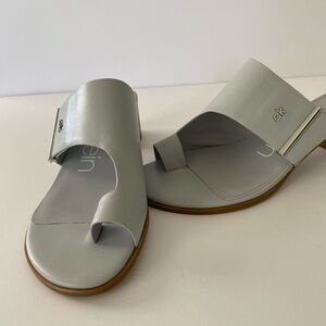 Calvin Klein Women's Silver Slide Sandals